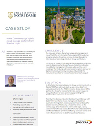 Notre Dame Employs Hybrid Cloud Storage Platform from Spectra Logic