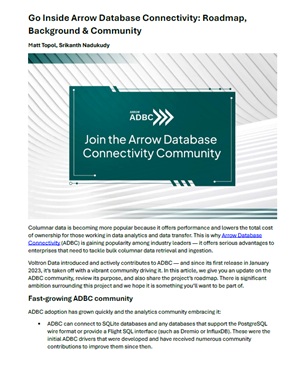 Go Inside Arrow Database Connectivity: Roadmap, Background & Community