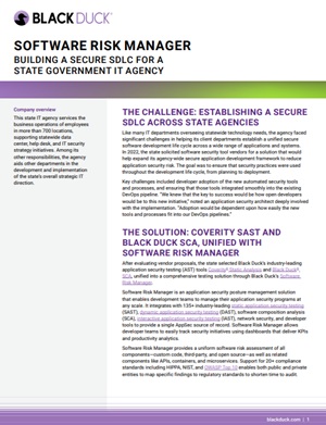 Software Risk Manager: Building a Secure SDLC for a State Government IT Agency