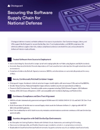 Securing the Software Supply Chain for National Defense