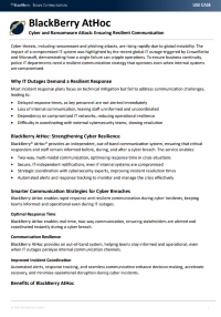 BlackBerry AtHoc: Cyber and Ransomware Attack: Ensuring Resilient Communication