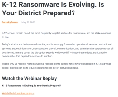 K-12 Ransomware Is Evolving. Is Your District Prepared?