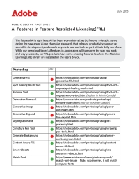 AI Features in Feature Restricted Licensing (FRL)