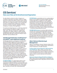 CIS Services: State, Local, Tribal and Territorial Government Organizations