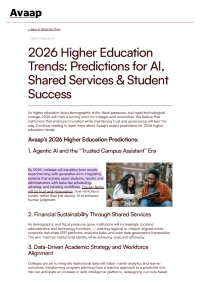2026 Higher Education Trends: Predictions for AI, Shared Services & Student Success