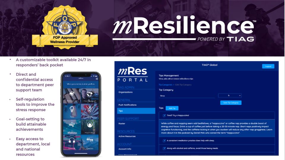 TIAG's mResilience First Responder Wellness Platform