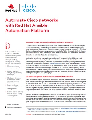 Automate Cisco networks with Red Hat Ansible Automation Platform