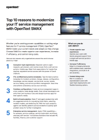 Top 10 reasons to modernize your IT service management with OpenText SMAX