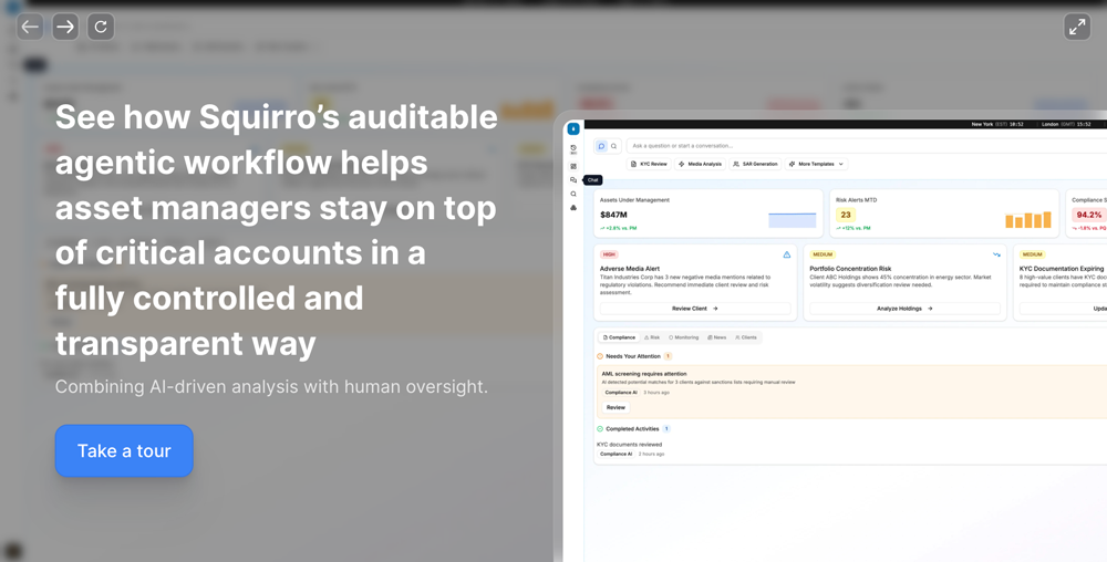 Squirro's Auditable Agentic Workflow