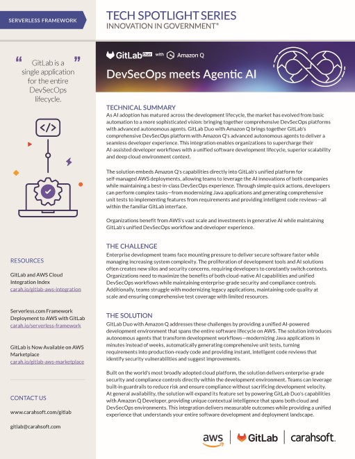Tech Spotlight GitLab AWS DevSecOps meets Agentic AI Graphic