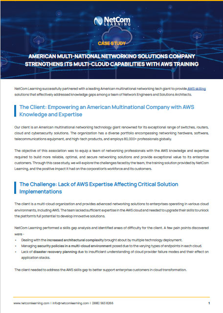 American Multi-National Networking Solutions Company Strengthens Its Multi-Cloud Capabilities With AWS Training