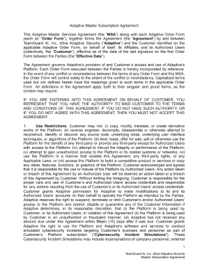 Adaptive Master Subscription Agreement