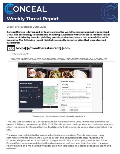 Conceal Threat Report 11-20-23