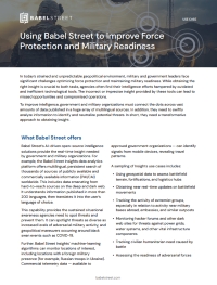 Using Babel Street to Improve Force Protection and Military Readiness