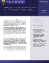 Pulse Meter: Leveraging the Edge When AI Has to be Real-Time, Reliable, and Low Latency