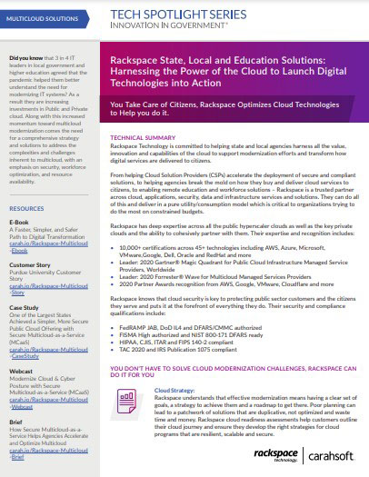 Rackspace State, Local and Education Solutions: Harnessing the Power of the Cloud to Launch Digital Technologies into Action