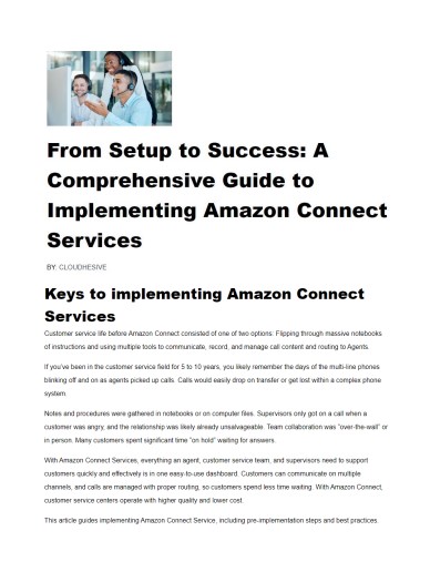 From Setup to Success: A Comprehensive Guide to Implementing Amazon Connect Services