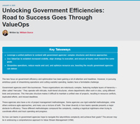 Unlocking Government Efficiencies: Road to Success Goes Through ValueOps