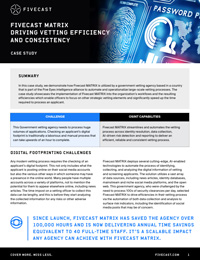 Fivecast Matrix Driving Vetting Efficiency and Consistency