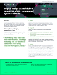 Hospital Emerges Successfully from Ransomware Attack, Recovers Payroll System by Deadline