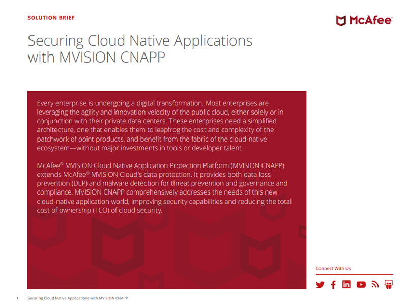 Securing Cloud Native Applications with MVISION CNAPP