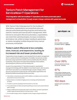 Tanium Patch Management for ServiceNow IT Operations