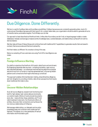 Due Diligence. Done Differently.