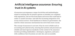 Artificial Intelligence Assurance: Ensuring Trust in AI Systems