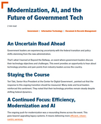 Modernization, AI, and the Future of Government Tech