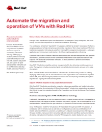 Automate the Migration and Operation of VMs with Red Hat