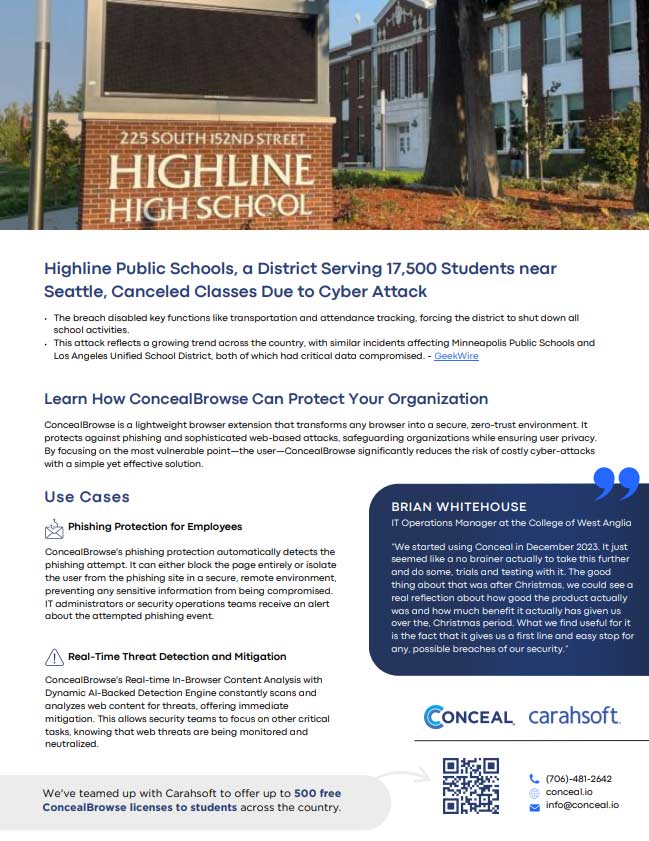 Highline Public Schools, a District Serving 17,500 Students near Seattle, Canceled Classes Due to Cyber Attack