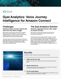 Gyst Analytics For Amazon Connect Contact Centers Solution Brief