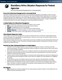 BlackBerry AtHoc Situation Response for Federal Agencies: End to End Critical Event Management for a Connected World