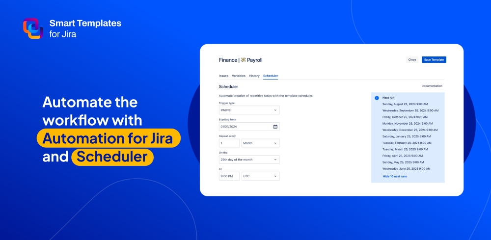 Automate issues creation with Scheduler and Automation for Jira 