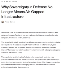 Why Sovereignty in Defense no Longer Means Air-Gapped Infrastructure