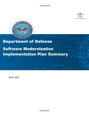 Department of Defense Software Modernization  Implementation Plan Summary