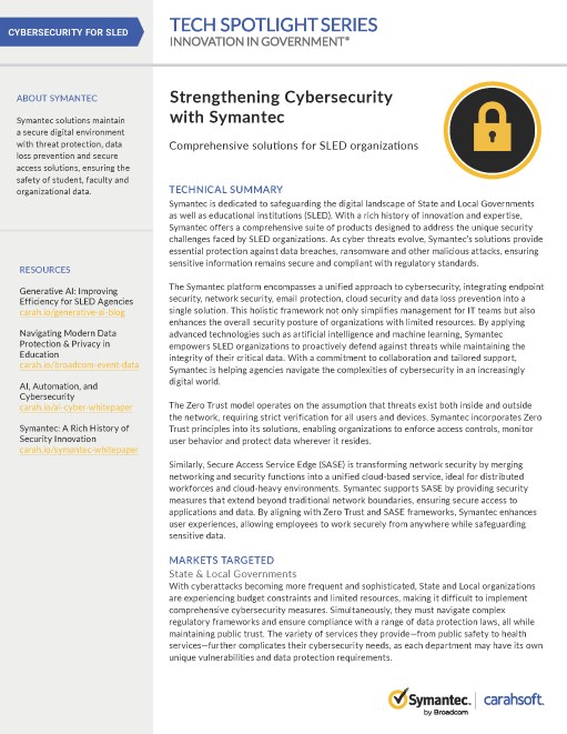 Tech Spotlight Symantec Cybersecurity for SLED Graphic