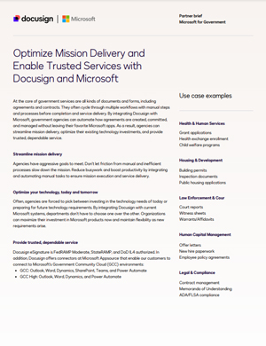 Docusign - Optimize Mission Delivery and Enable Trusted Services with Docusign and Microsoft