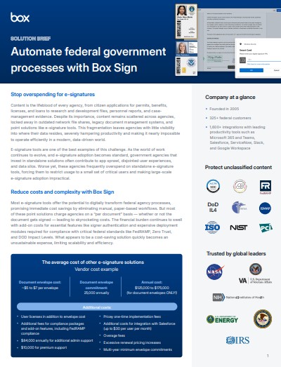 Box Sign for Federal Government