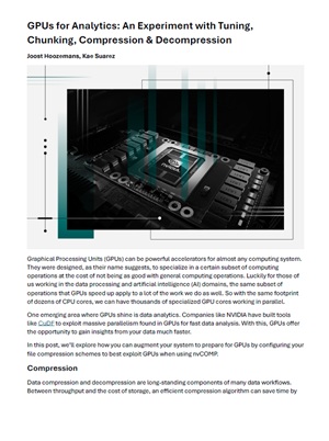 GPUs for Analytics: An Experiment with Tuning, Chunking, Compression & Decompression
