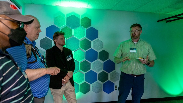 Men standing and talking