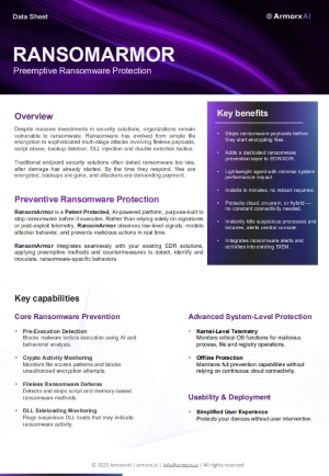 RANSOMARMOR: Preemptive Ransomware Protection