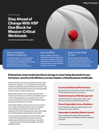 Stay Ahead of Change with VSP One Block for Mission-Critical Workloads