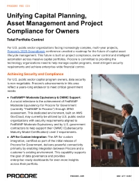 Unifying Capital Planning, Asset Management and Project Compliance for Owners Brochure