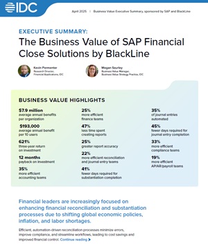The Business Value of SAP Financial Close Solutions by BlackLine