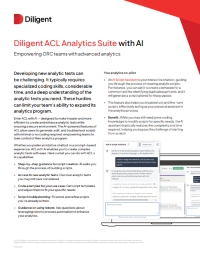 Diligent ACL Analytics Suite with AI