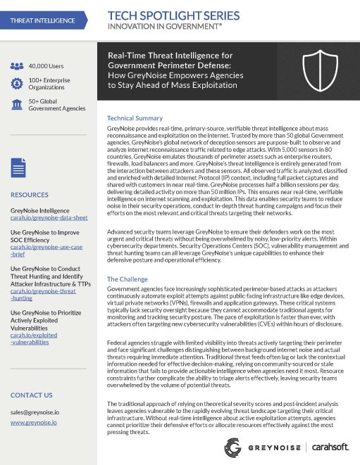 Tech Spotlight GreyNoise Threat Intelligence 2025