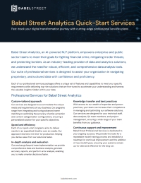 Babel Street Analytics Quick- Start Services