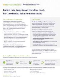 Unified Data Insights and Workflow Tools for Coordinated Behavioral Healthcare