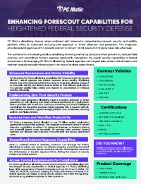 Enhancing Forescout Capabilities for Heightened Federal Security Defense